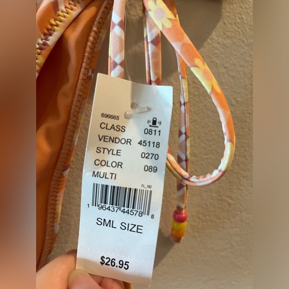 💕 NWT - PACSUN ECO CORA BEADED SIDE TIE BIKINI BOTTOM - Sold out online! - Picture 5 of 9